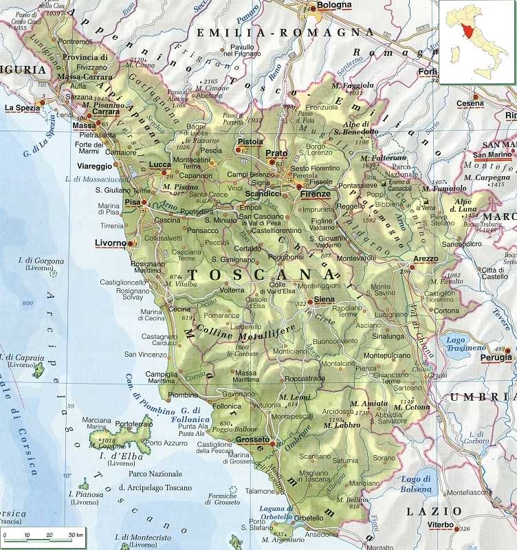 Italien Toskana Karte
